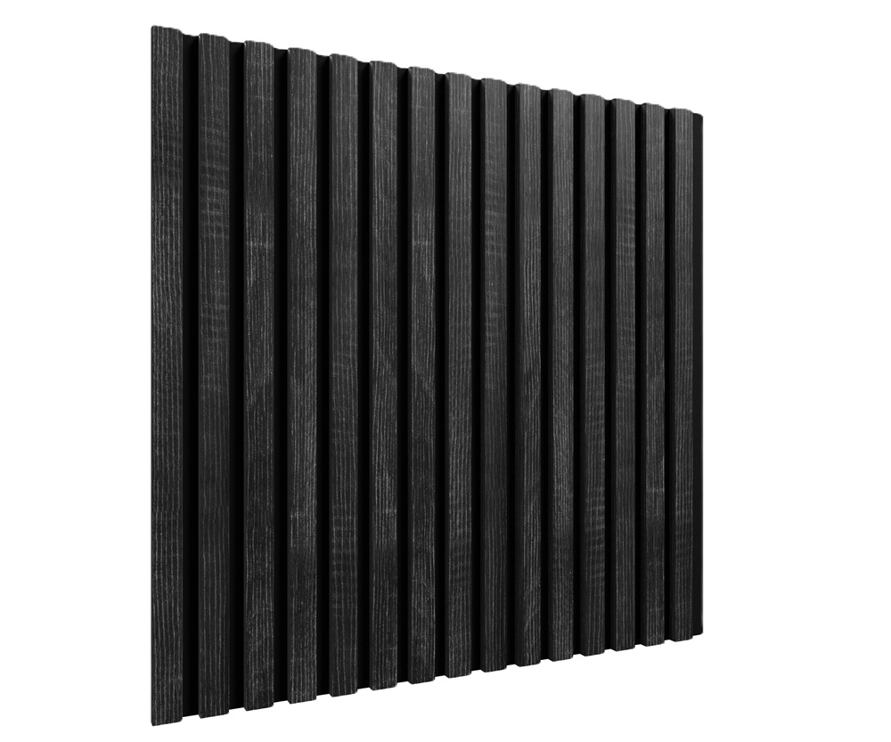 МДФ стеновая панель акустическая Cosca Decor Сканди Дуб Графит черный войлок 600×600×19